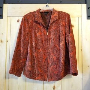 Molly & Maxx Paisley Print Front Zip Jacket